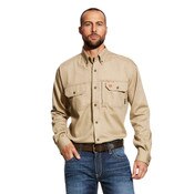 Ariat FR Solid Vent Work Shirt in Khaki